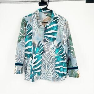 Art Simply by Dolcezza Art to Wear Tropical Print Jacket Size Large